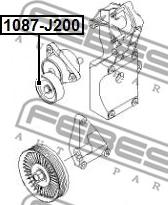 Febest 1087-J200 - Umlenk / Führungsrolle, Keilrippenriemen www.parts5.com