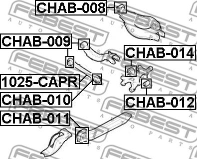 Febest CHAB-008 - Suport,trapez www.parts5.com