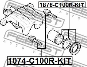 Febest 1074-C100R-KIT - Guide Bolt, brake caliper www.parts5.com