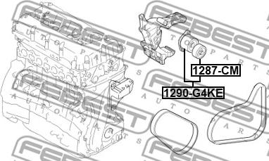 Febest 1290-G4KE - Belt Tensioner, v-ribbed belt www.parts5.com