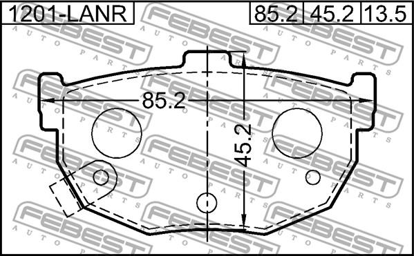 Febest 1201-LANR - Set placute frana,frana disc www.parts5.com