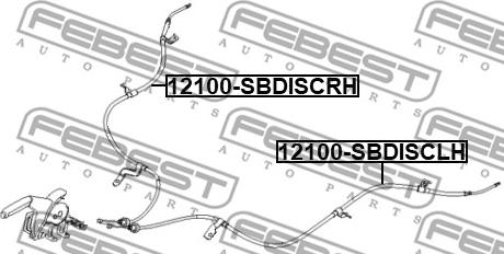 Febest 12100-SBDISCLH - Cable, parking brake www.parts5.com