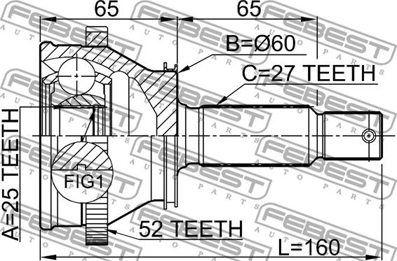 Febest 1210-SFRRA52 - Joint Kit, drive shaft www.parts5.com