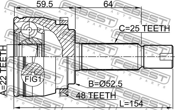 Febest 1210-SOLA48 - Joint Kit, drive shaft www.parts5.com