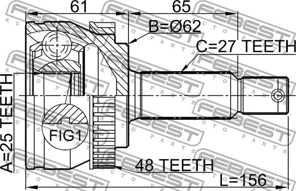 Febest 1210-TUCA48 - Set articulatie, planetara www.parts5.com