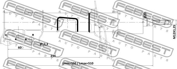 Febest 12110-005FL - Shock Absorber www.parts5.com