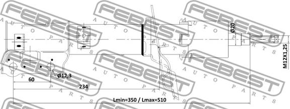 Febest 12110-005FR - Shock Absorber www.parts5.com