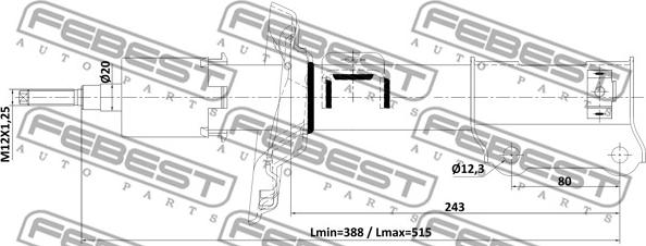 Febest 12110-011FR - Shock Absorber www.parts5.com