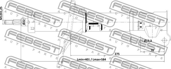 Febest 12110-018FL - Shock Absorber www.parts5.com