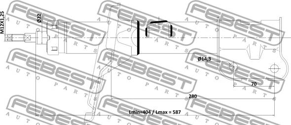 Febest 12110-017FL - Shock Absorber www.parts5.com