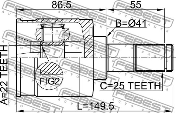 Febest 1211-ELN - Joint Kit, drive shaft www.parts5.com