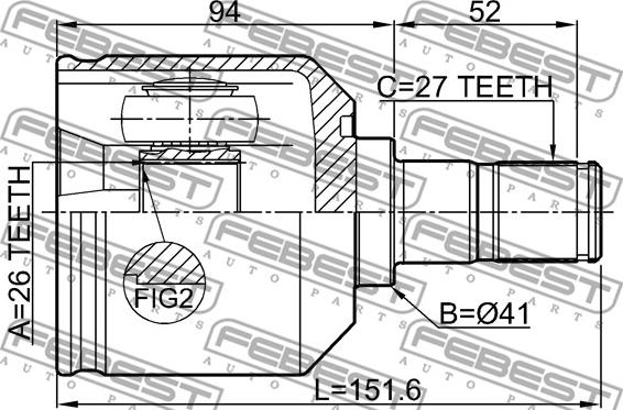 Febest 1211-SANFELH - Joint Kit, drive shaft www.parts5.com