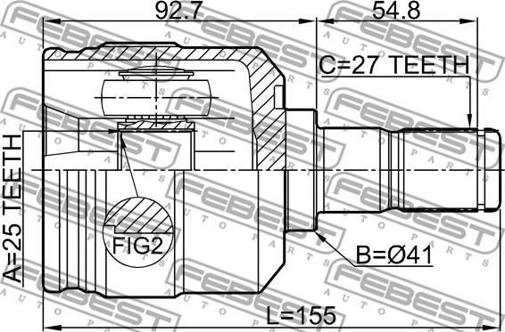 Febest 1211-SANFER - Joint Kit, drive shaft www.parts5.com