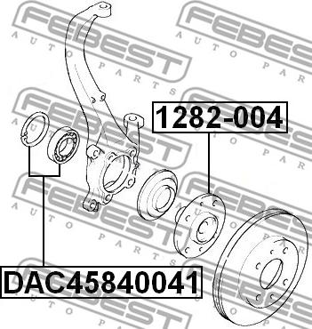 Febest DAC45840041 - Rulment roata www.parts5.com