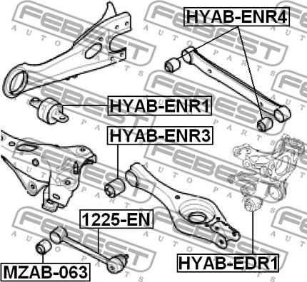 Febest HYAB-ENR3 - Bush of Control / Trailing Arm parts5.com