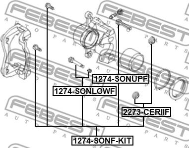 Febest 1274-SONF-KIT - Guide Sleeve Kit, brake caliper www.parts5.com