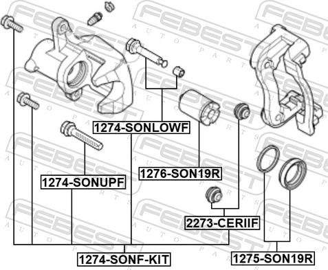 Febest 1275-SON19R - Repair Kit, brake caliper www.parts5.com