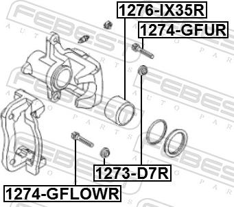 Febest 1273-D7R - Bellow, brake caliper guide www.parts5.com