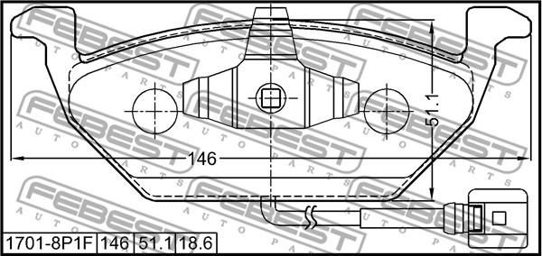 Febest 1701-8P1F - Sada brzdových destiček, kotoučová brzda www.parts5.com