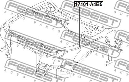 Febest 17101-A4B5 - Cable del capó del motor www.parts5.com