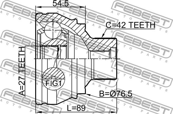 Febest 1710-Q5 - Mafsal seti, tahrik mili www.parts5.com