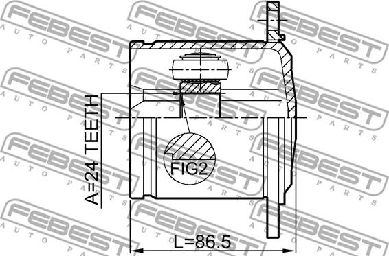 Febest 1711-Q5LH - Шарнирный комплект, ШРУС, приводной вал www.parts5.com