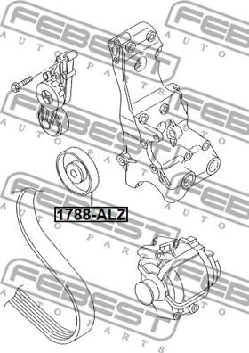 Febest 1788-ALZ - Poulie renvoi / transmission, courroie trapézoïdale à nervures www.parts5.com