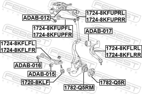 Febest 1724-8KFUPRL - Brat, suspensie roata www.parts5.com