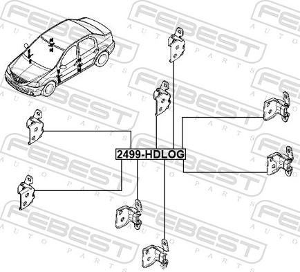 Febest 2499-HDLOG - Door Hinge www.parts5.com