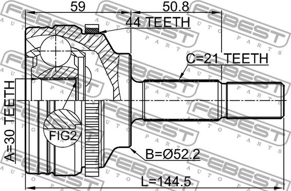 Febest 2410-SYMBA44 - Zestaw przegubu, wał napędowy www.parts5.com