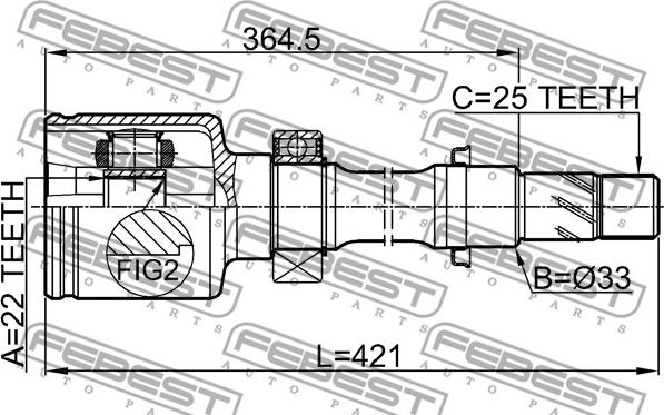 Febest 2411-FLUERH - Csuklókészlet, hajtótengely www.parts5.com