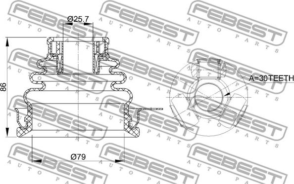 Febest 2411-LOGLH - Joint Kit, drive shaft www.parts5.com