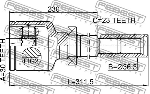 Febest 2411-MEGIIRH - Каре комплект, полуоска www.parts5.com