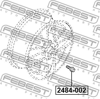 Febest 2485B-002 - Sworzeń koła www.parts5.com