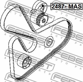 Febest 2487-MAS - Preusmerjevalni valj / vodilni valj, rebrasti jermen www.parts5.com