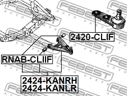 Febest 2424-KANLH - Tukivarsi, pyöräntuenta www.parts5.com