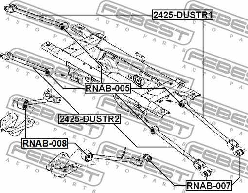 Febest 2425-DUSTR1 - Рычаг подвески колеса www.parts5.com