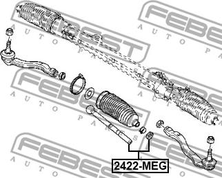 Febest 2422-KAN - Аксиален шарнирен накрайник, напречна кормилна щанга www.parts5.com