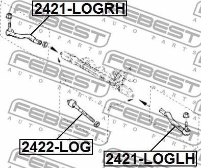 Febest 2422-LOG - Inner Tie Rod, Axle Joint www.parts5.com