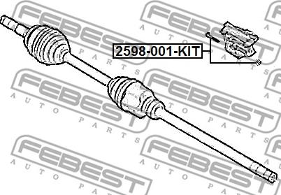 Febest 2598-001-KIT - Vijak osovine, pogonsko vratilo www.parts5.com