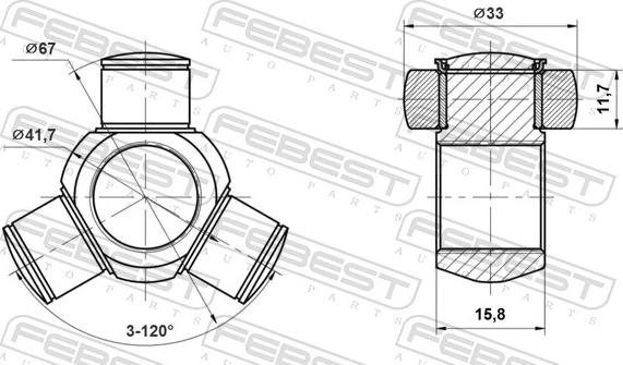 Febest 2516-C4B7 - Tripod Hub, drive shaft www.parts5.com