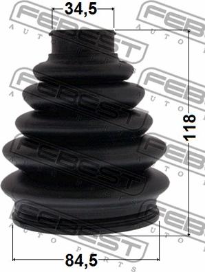 Febest 2517-C5 - Naborani mijeh, pogonsko vratilo www.parts5.com