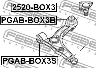 Febest PGAB-BOX3B - Сайлентблок, рычаг подвески колеса www.parts5.com