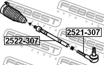 Febest 2521-307 - Końcówka drążka kierowniczego poprzecznego www.parts5.com