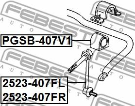 Febest PGSB-407V1 - Bearing Bush, stabiliser www.parts5.com