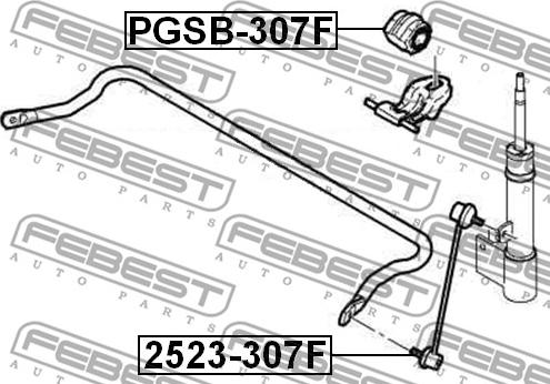 Febest 2523-307F - Šipka / spona, stabilizator www.parts5.com