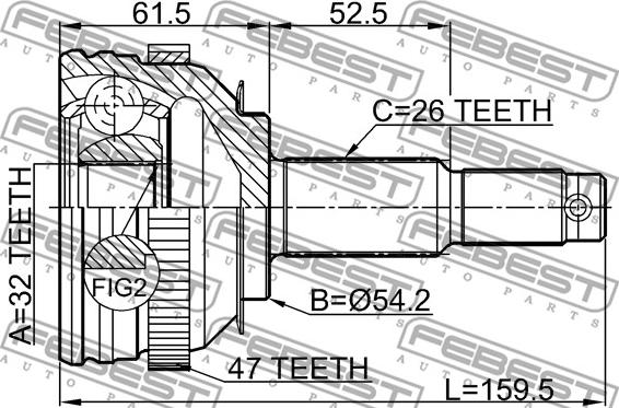 Febest 2010-CARA47 - Joint Kit, drive shaft www.parts5.com