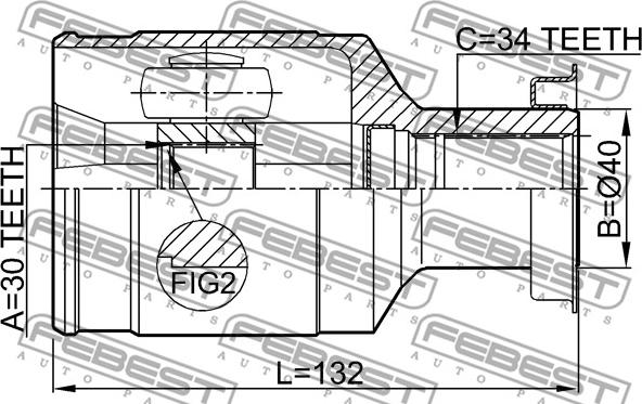 Febest 2011-MAGLH - Joint Kit, drive shaft www.parts5.com