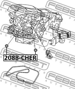 Febest 2088-CHER - Szíjtárcsa / vezetőgörgő, fogasszíj www.parts5.com