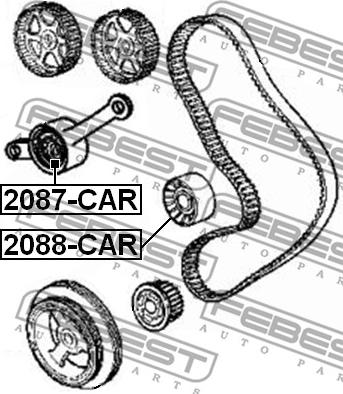 Febest 2087-CAR - Tensioner Pulley, timing belt www.parts5.com